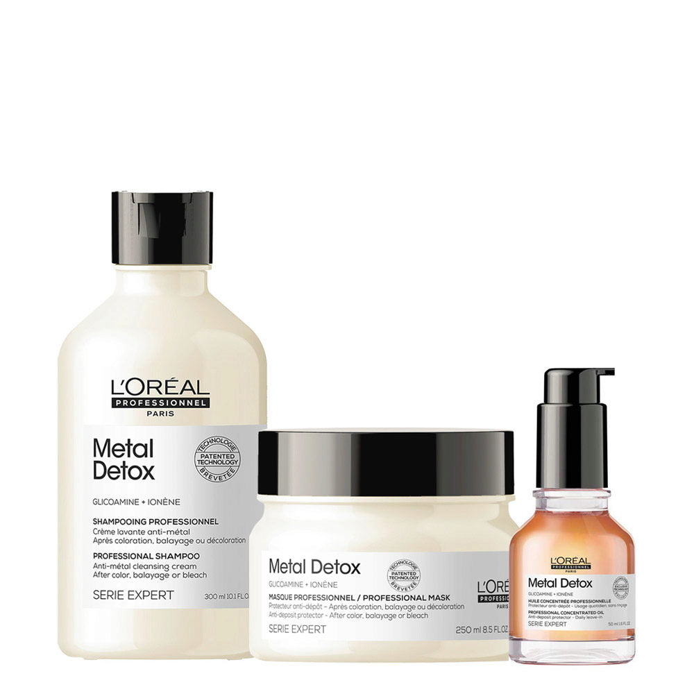 L'oreal professionnel metal detox serie expert shampoo 300ml+maschera 250ml+olio 50ml