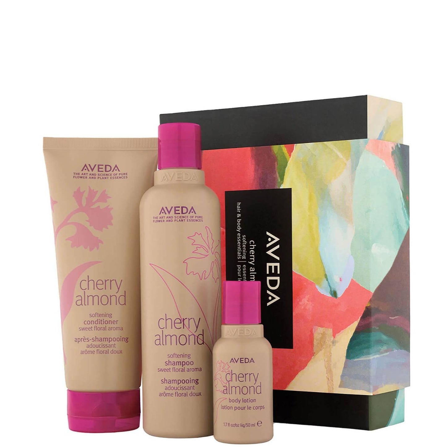 aveda cherry almond softening hair e body essentials confezione regalo